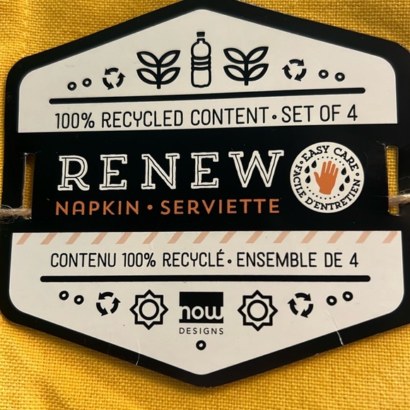 ECO-friendly/wrinkle resistant now DESIGNS 100% recycled content s/4 napkins-NWT - Picture 4 of 16